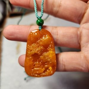 Genuine red jadeite pendant